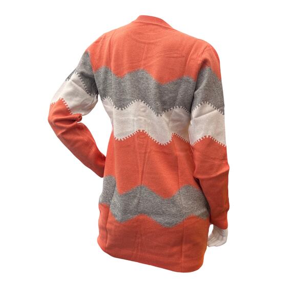 Koinshha Women Striped Mini Bodycon Sweater Dress LongSleeve Knitting Pullover L - Picture 3 of 8